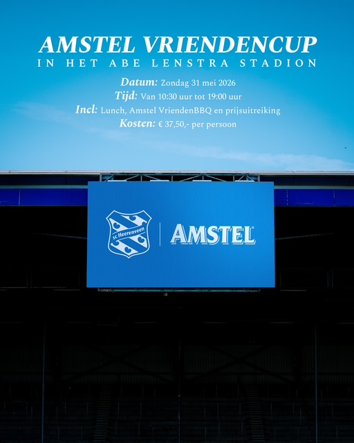 Speel in het Abe Lenstra Stadion | Schrijf je in voor de Amstel Vriendencup