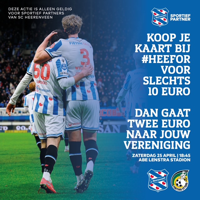 Kaartenactie; sc Heerenveen - Fortuna Sittard